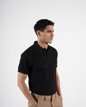 Classic Obsidian Black Polo T-Shirt