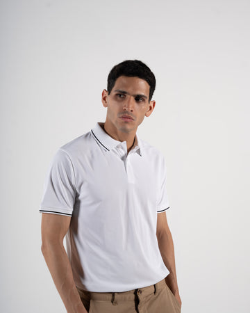 Contoured Snow White Polo T-Shirt