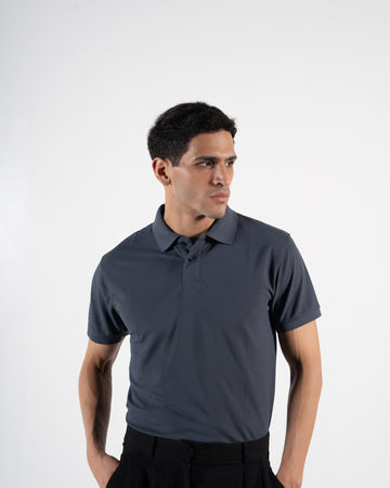 Classic Slate Grey Polo T-Shirt