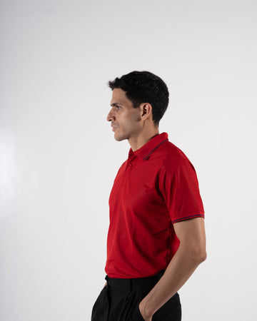 Contoured Estate Red Polo T-Shirt
