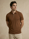 Zipper Cedar Brown Polo T-Shirt