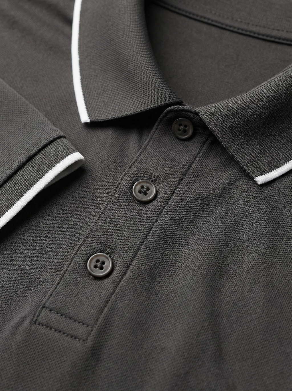 Contoured Slate Grey Polo T-Shirt