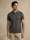 Contoured Slate Grey Polo T-Shirt