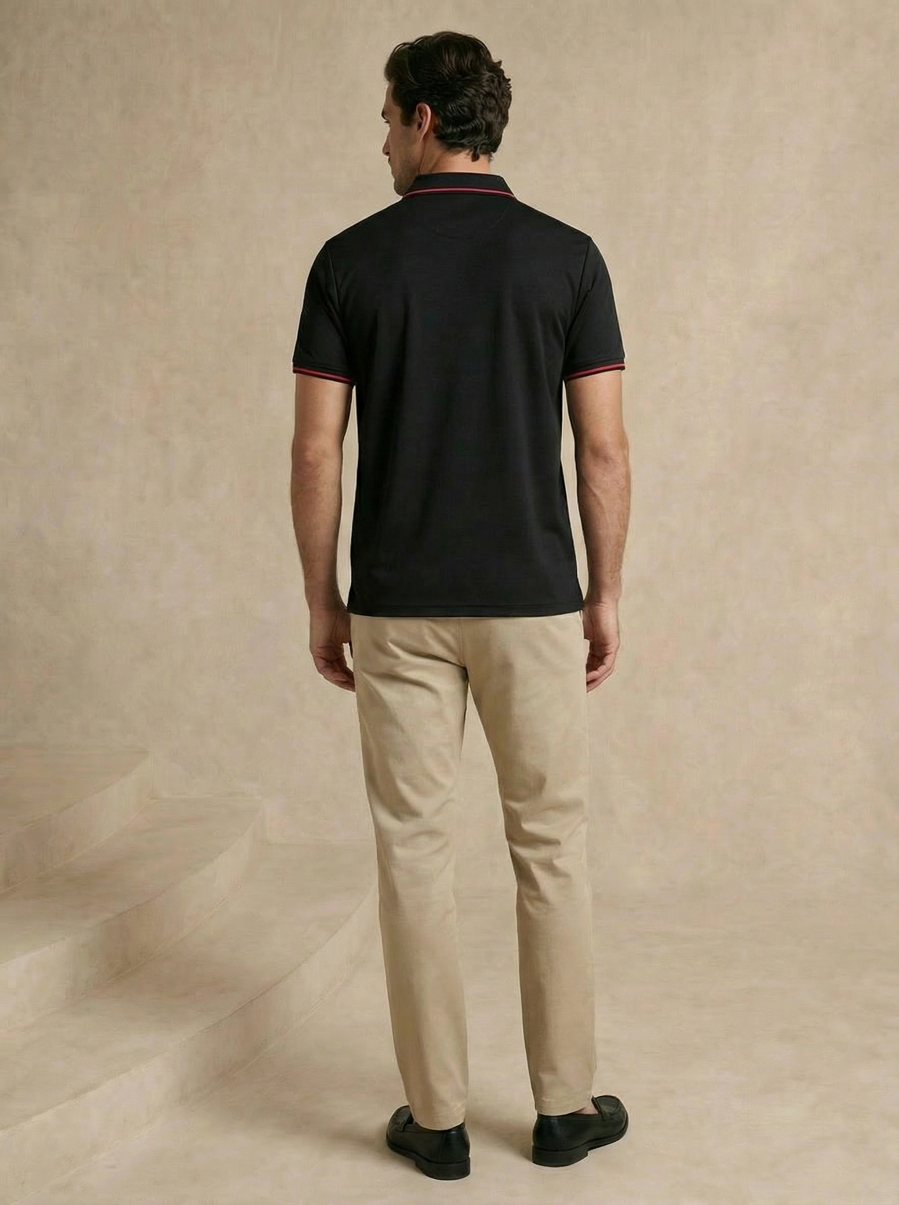Contoured Obsidian Black Polo T-Shirt