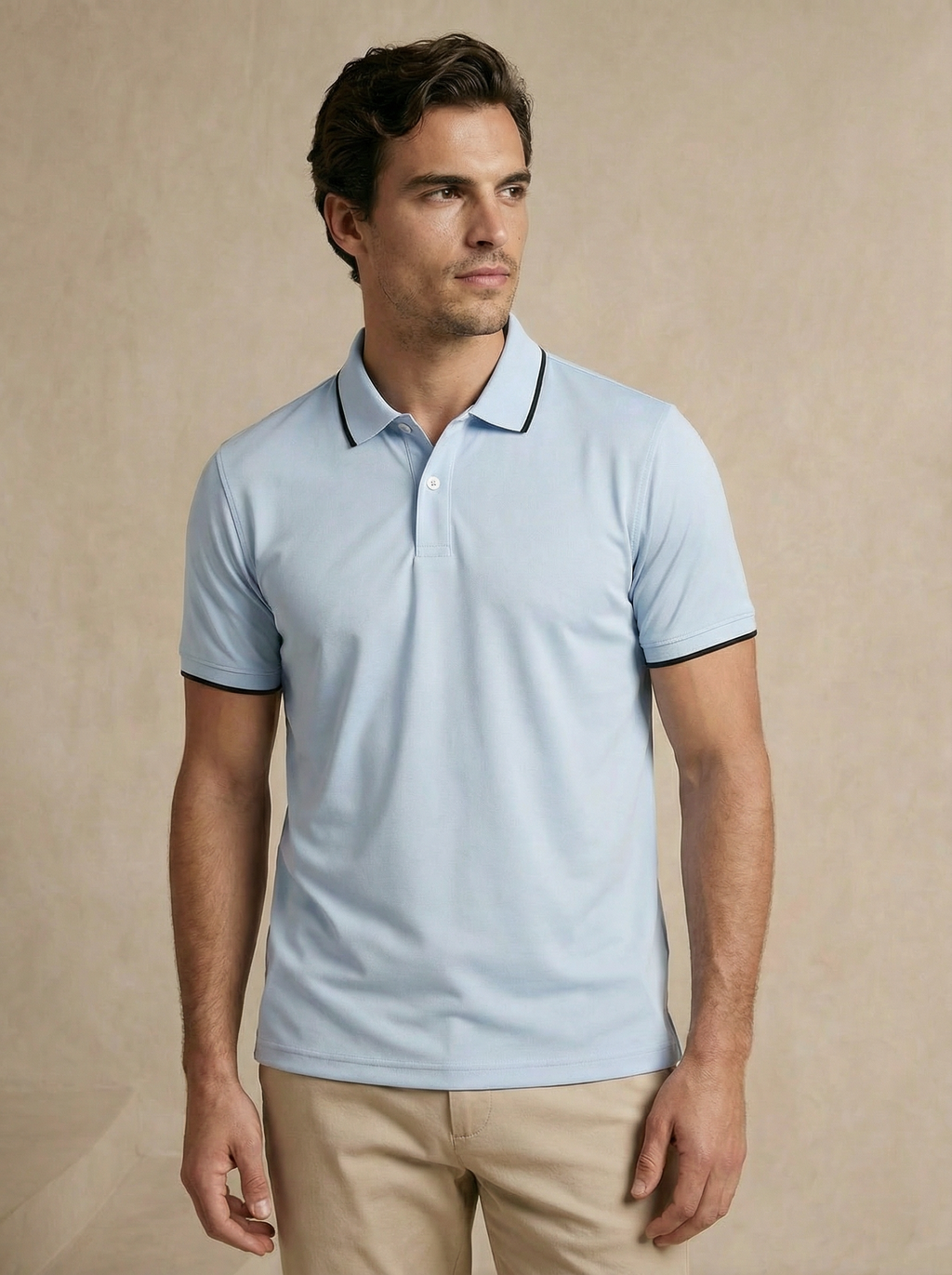 Contoured Arctic Blue Polo T-Shirt