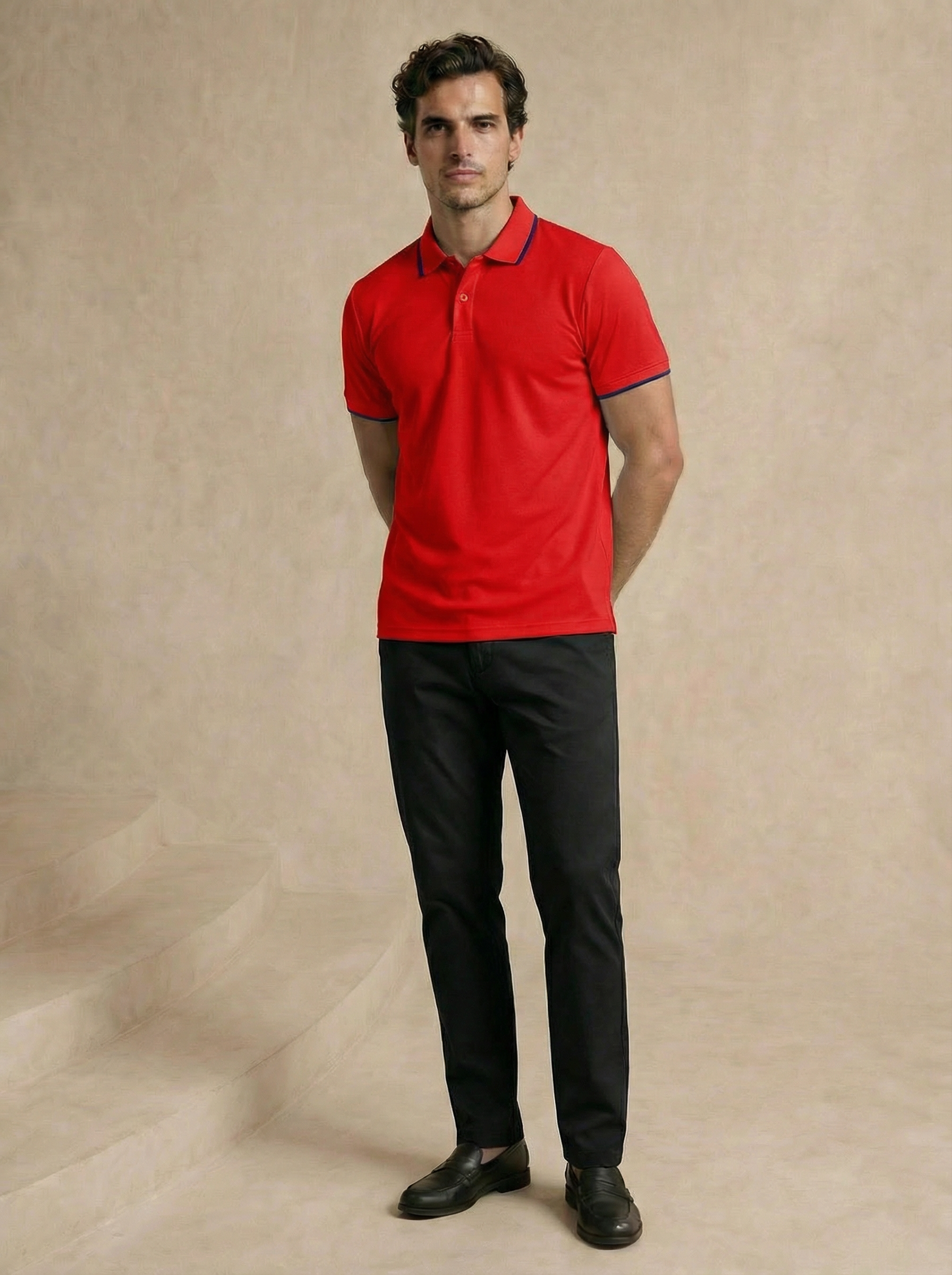 Contoured Estate Red Polo T-Shirt