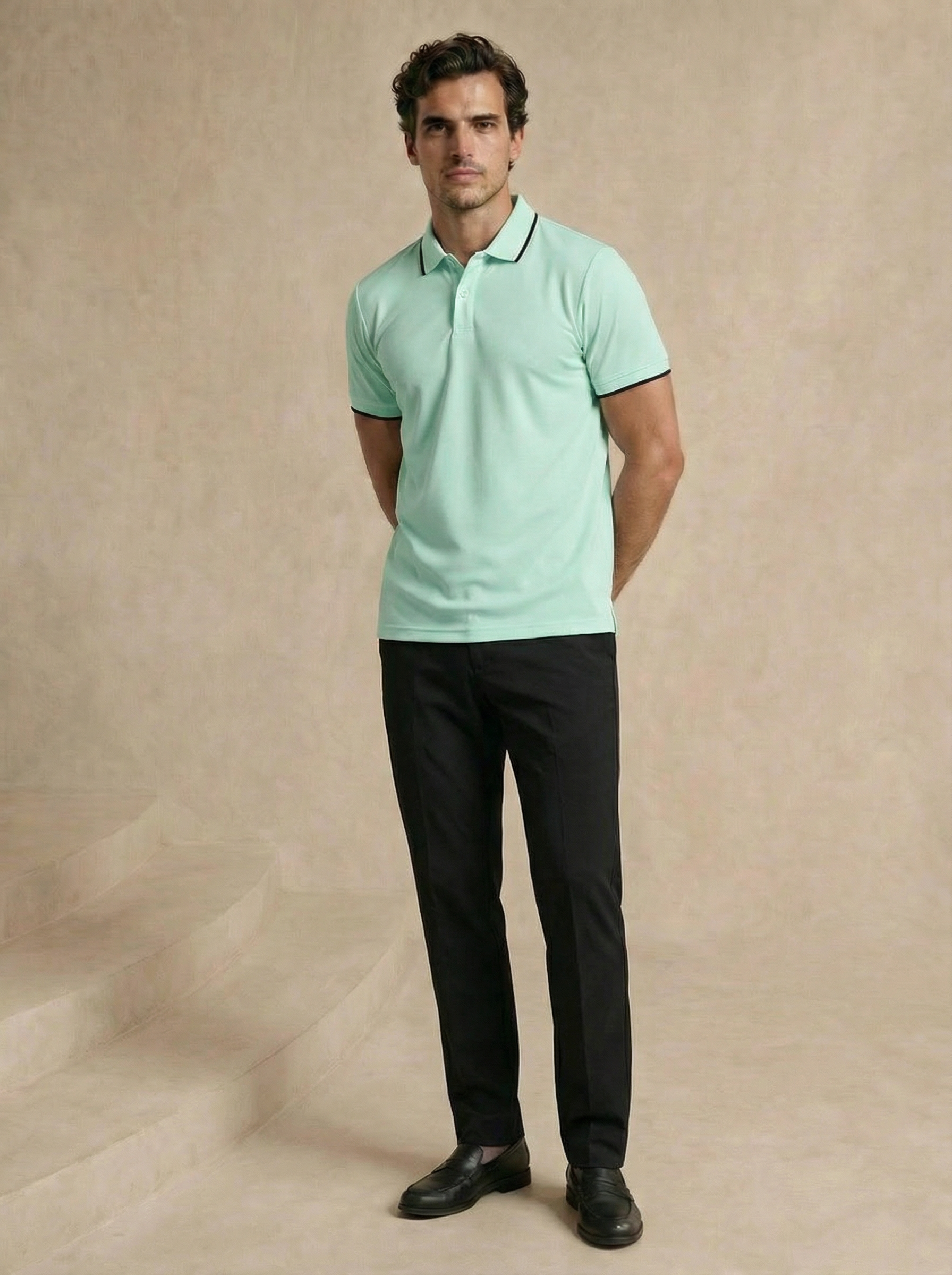 Contoured Glacier Green Polo T-Shirt