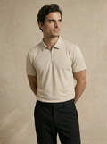 Zipper Champagne Beige Polo T-Shirt