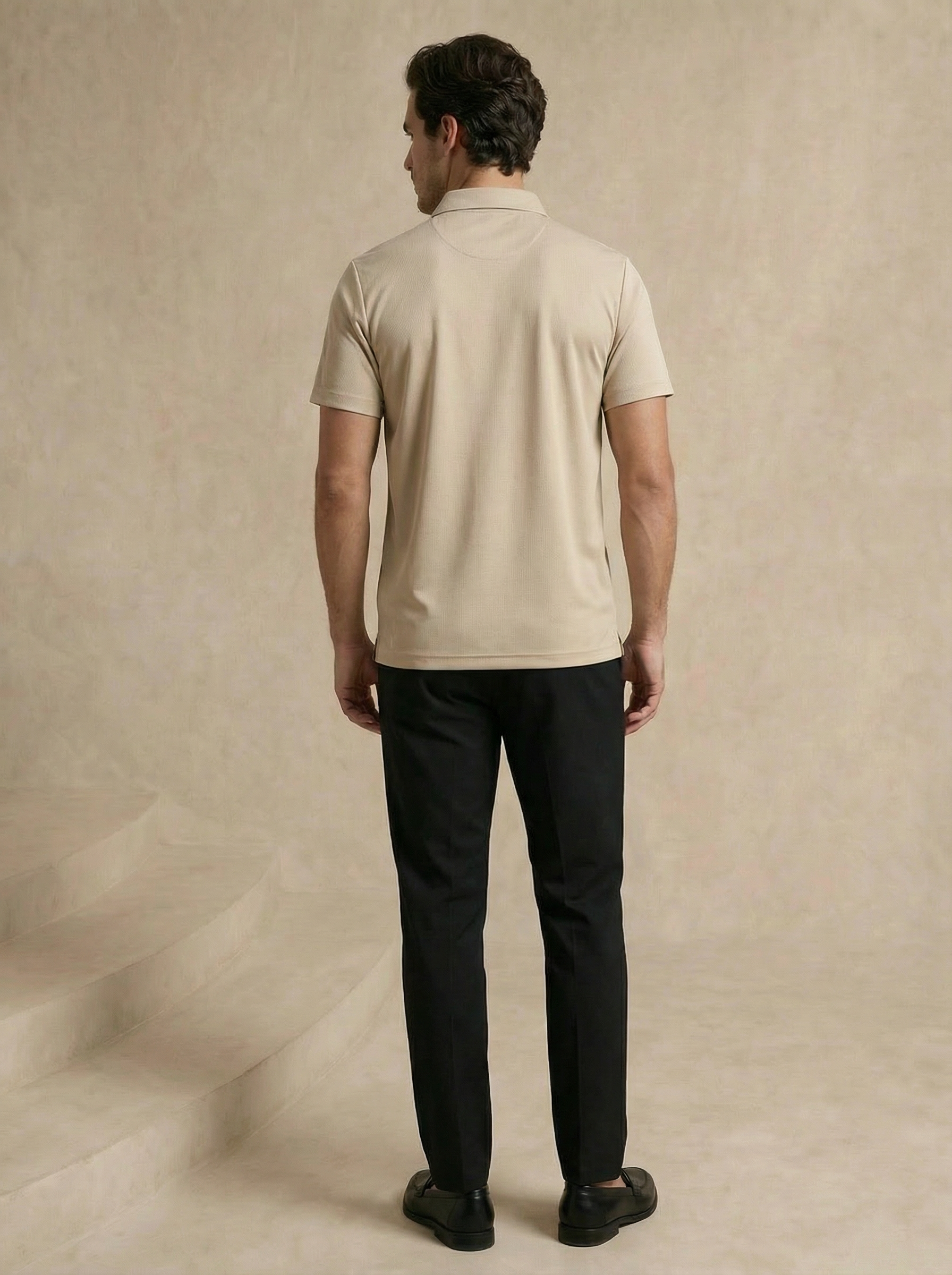 Zipper Champagne Beige Polo T-Shirt