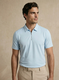 Zipper Arctic Blue Polo T-Shirt