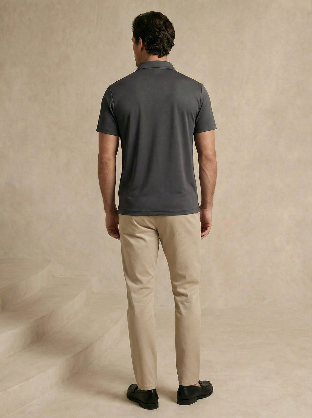 Zipper Slate Grey Polo T-Shirt