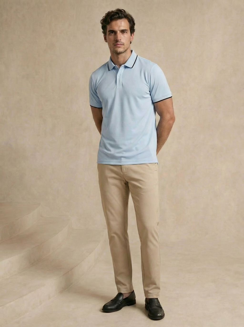 Contoured Arctic Blue Polo T-Shirt
