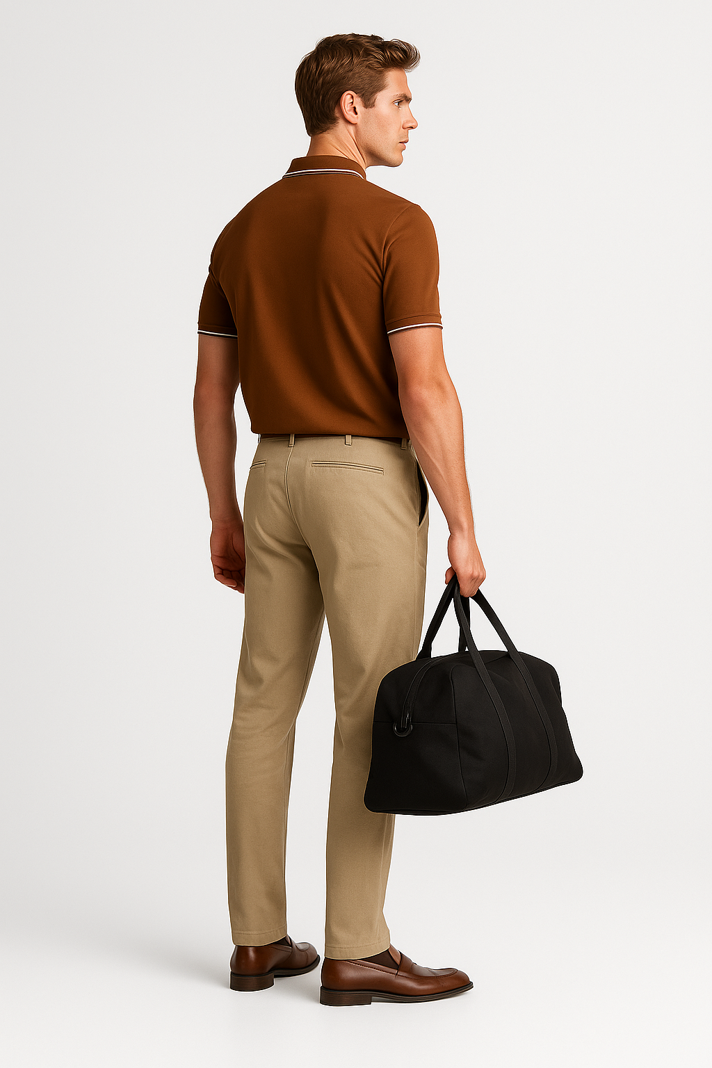Contoured Cedar Brown Polo T-Shirt