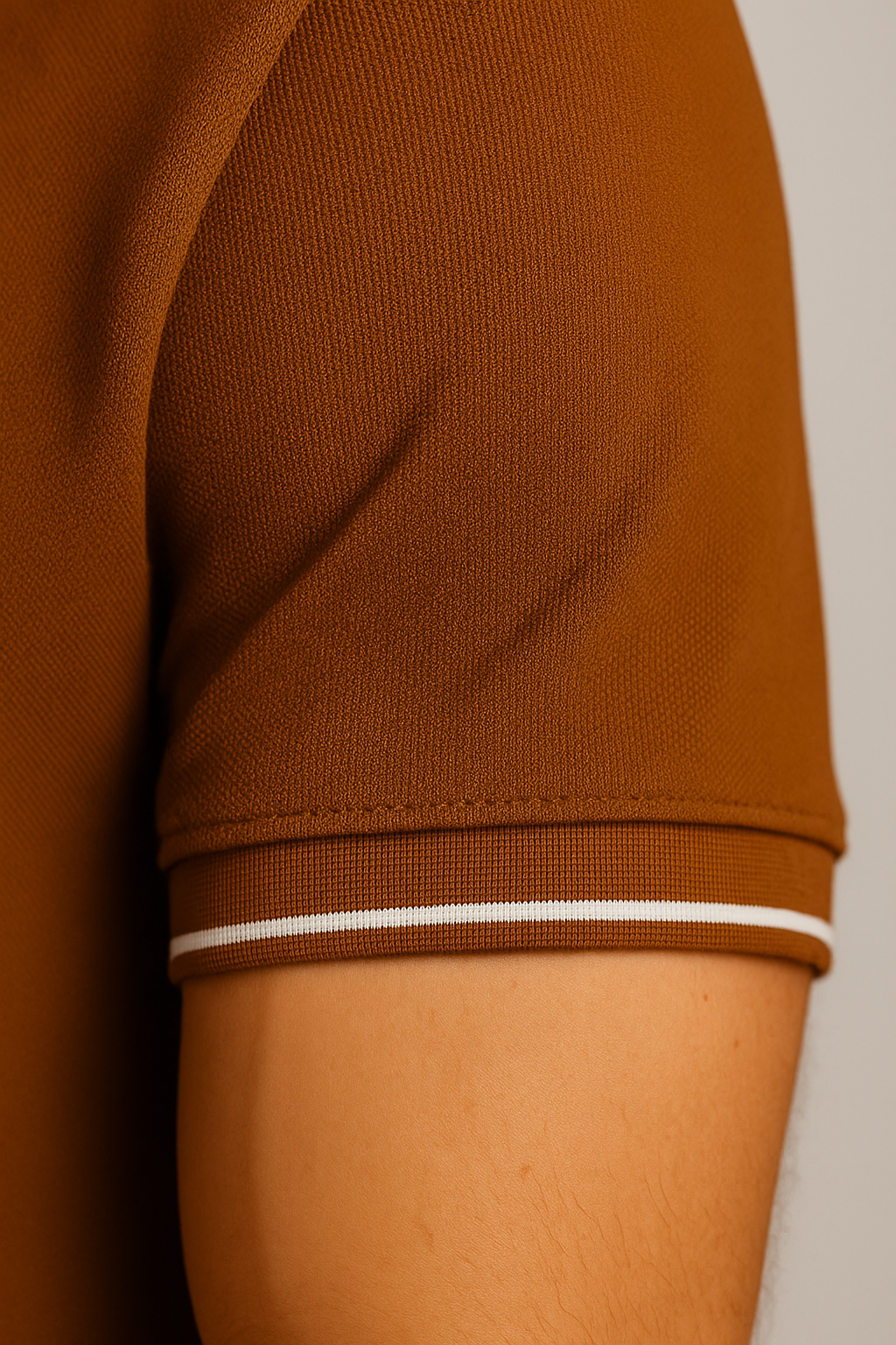 Contoured Cedar Brown Polo T-Shirt