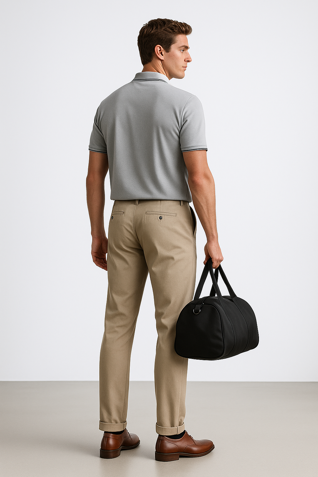 Contoured Cloud Grey Polo T-Shirt