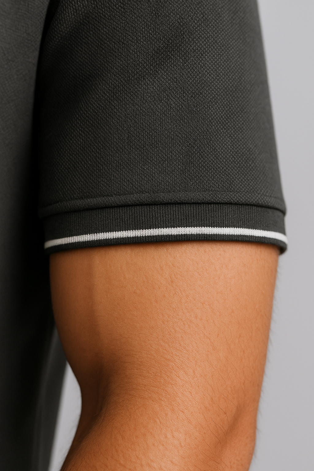 Contoured Slate Grey Polo T-Shirt