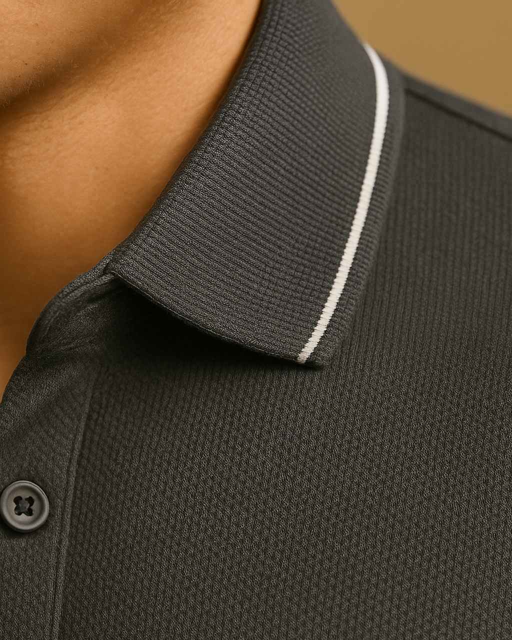Contoured Slate Grey Polo T-Shirt