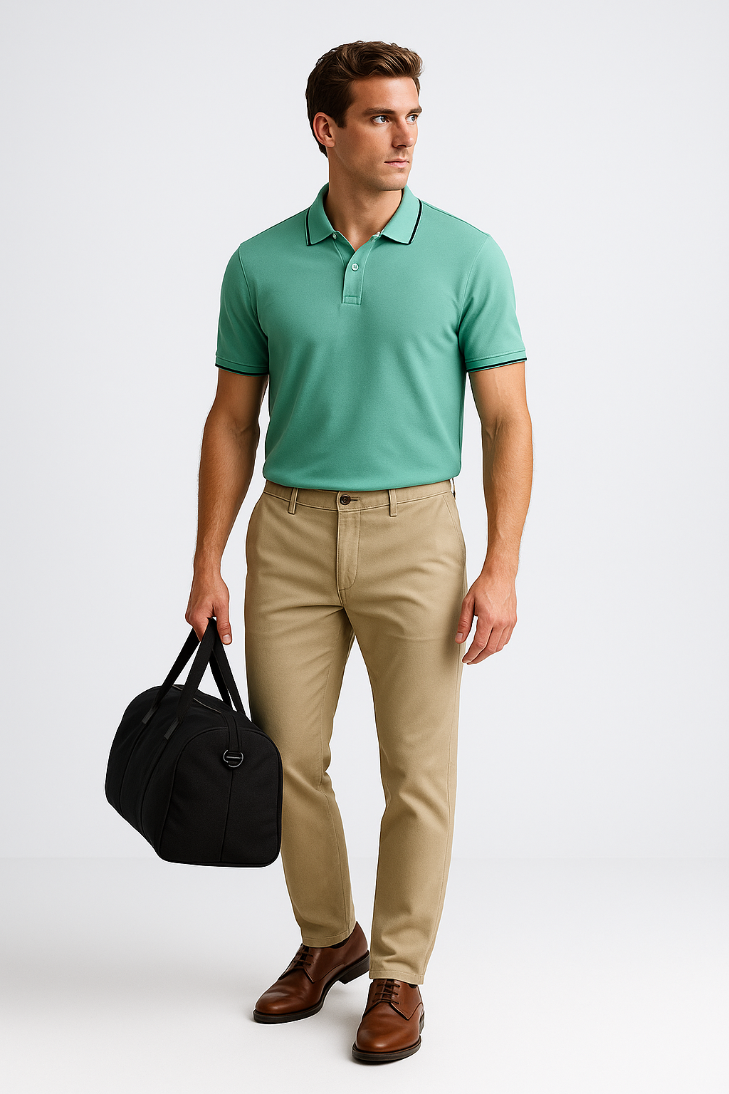 Contoured Glacier Green Polo T-Shirt