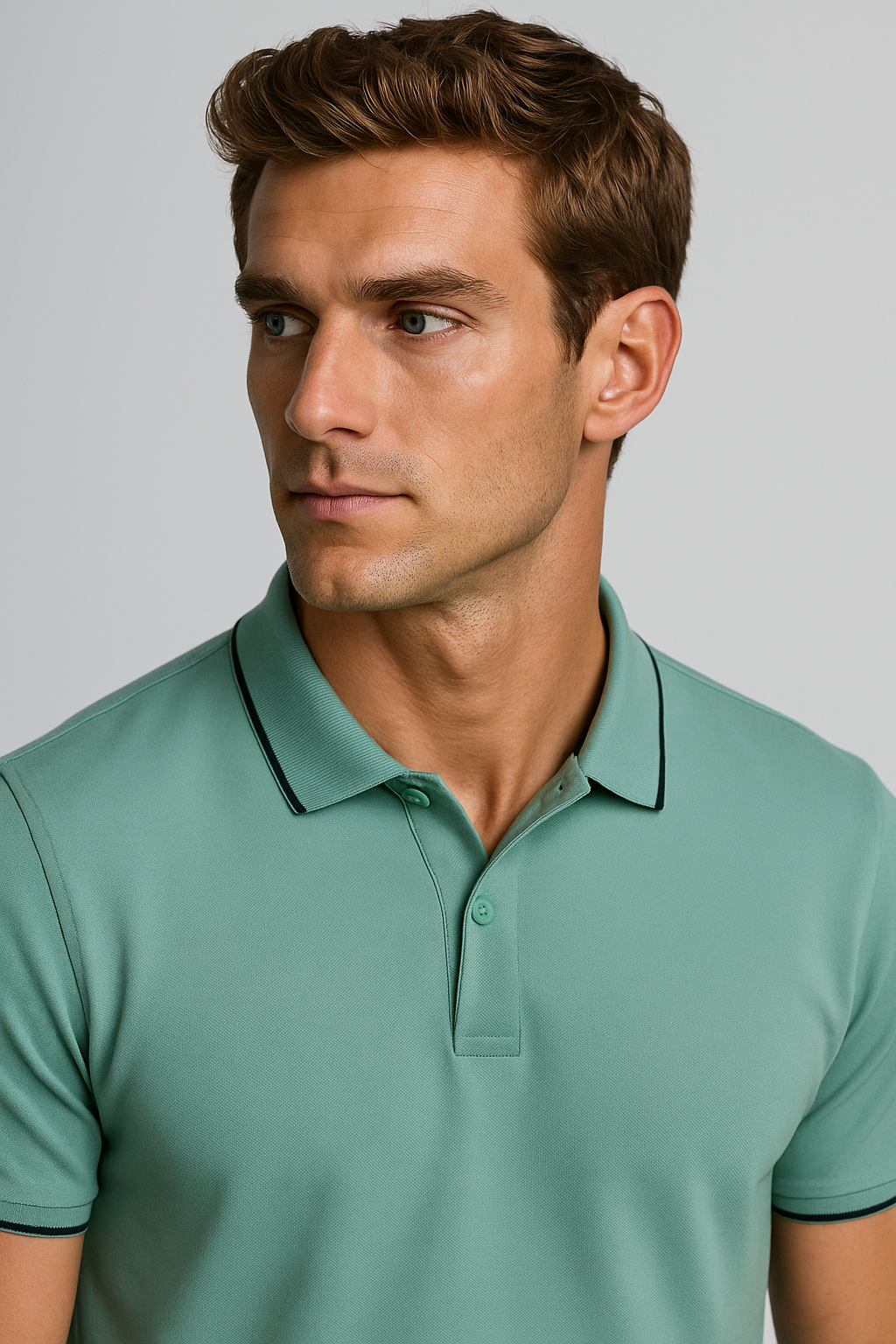 Contoured Glacier Green Polo T-Shirt