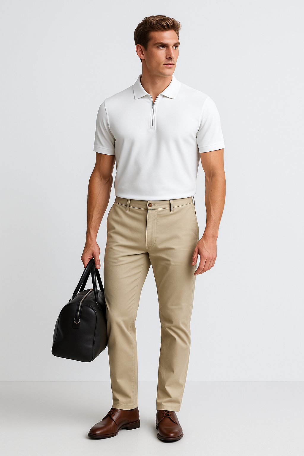 Zipper Snow White Polo T-Shirt