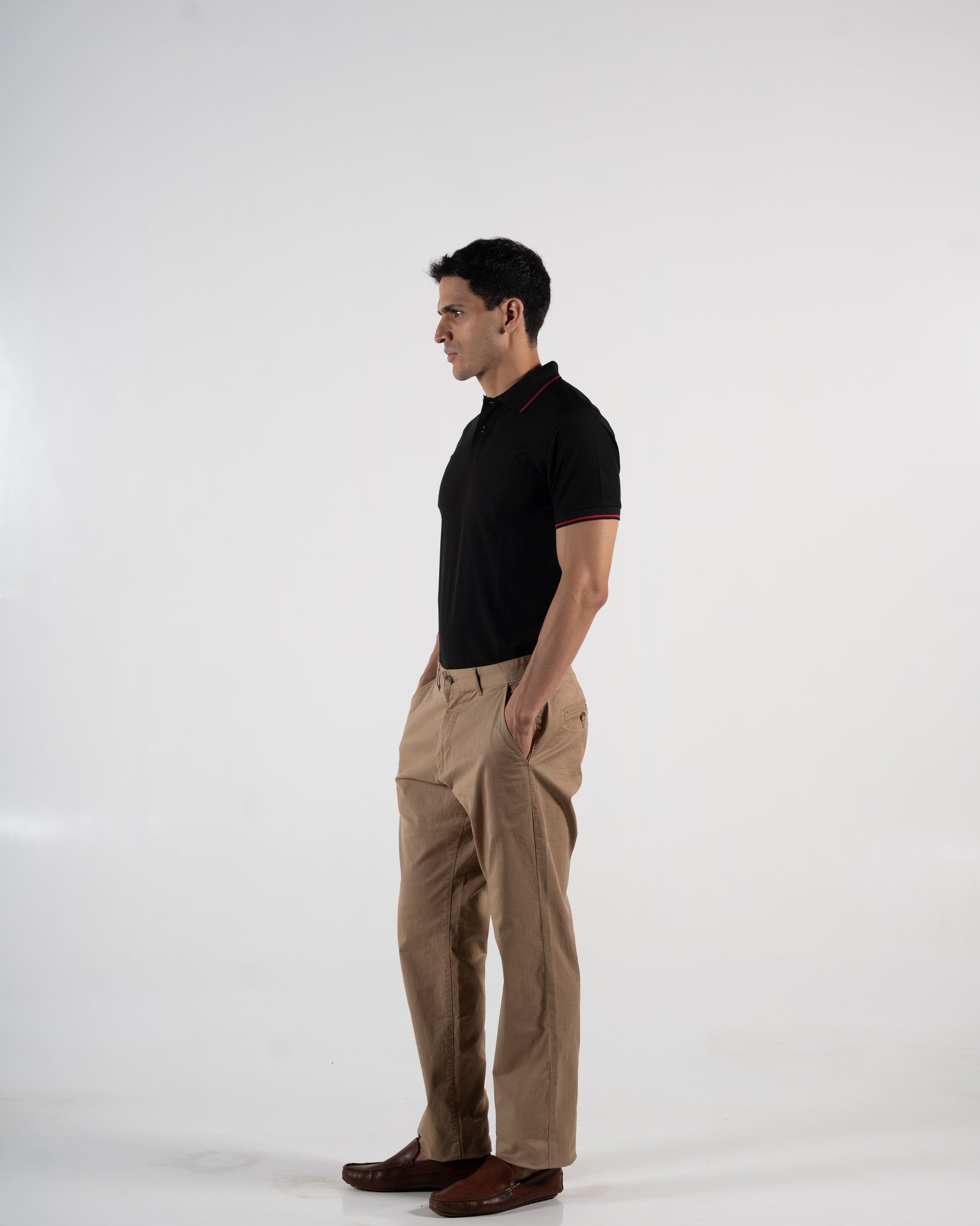 Contoured Obsidian Black Polo T-Shirt