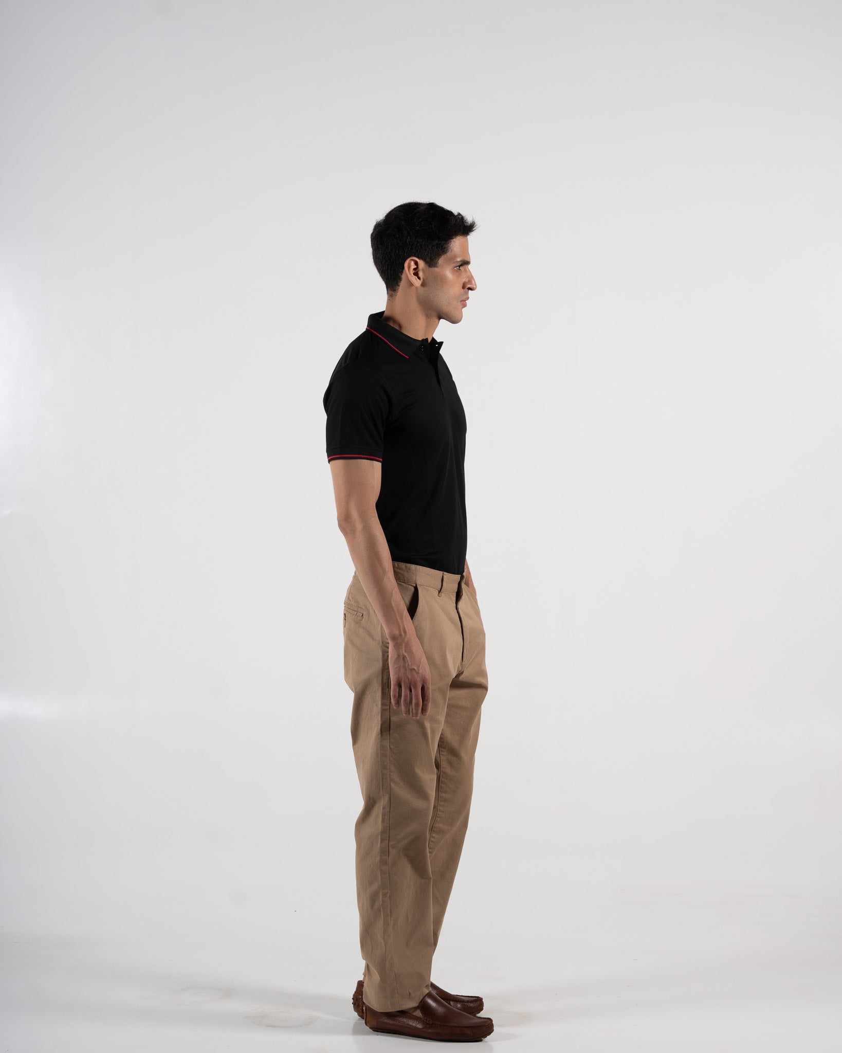 Contoured Obsidian Black Polo T-Shirt