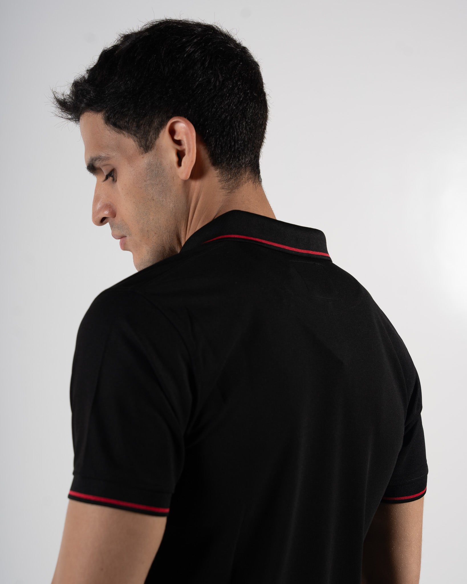 Contoured Obsidian Black Polo T-Shirt