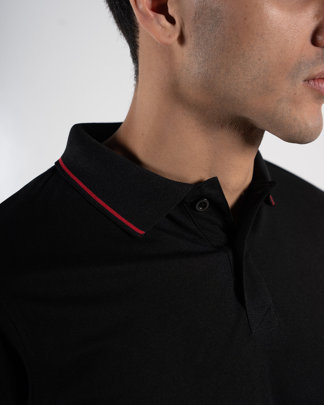 Contoured Obsidian Black Polo T-Shirt