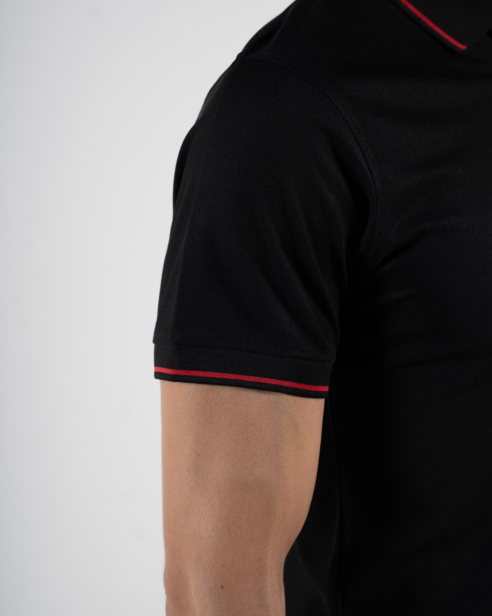 Contoured Obsidian Black Polo T-Shirt