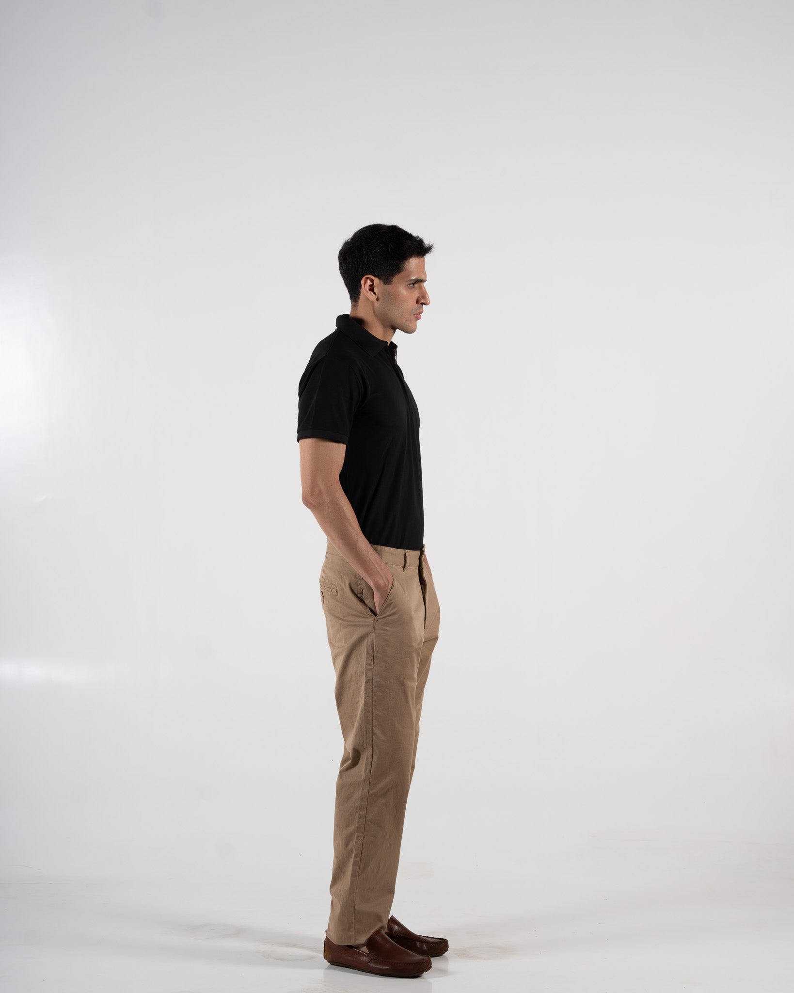 Zipper Obsidian Black Polo T-Shirt