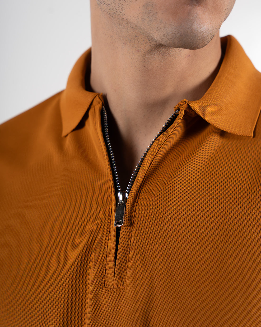 Zipper Dune Yellow Polo T-Shirt