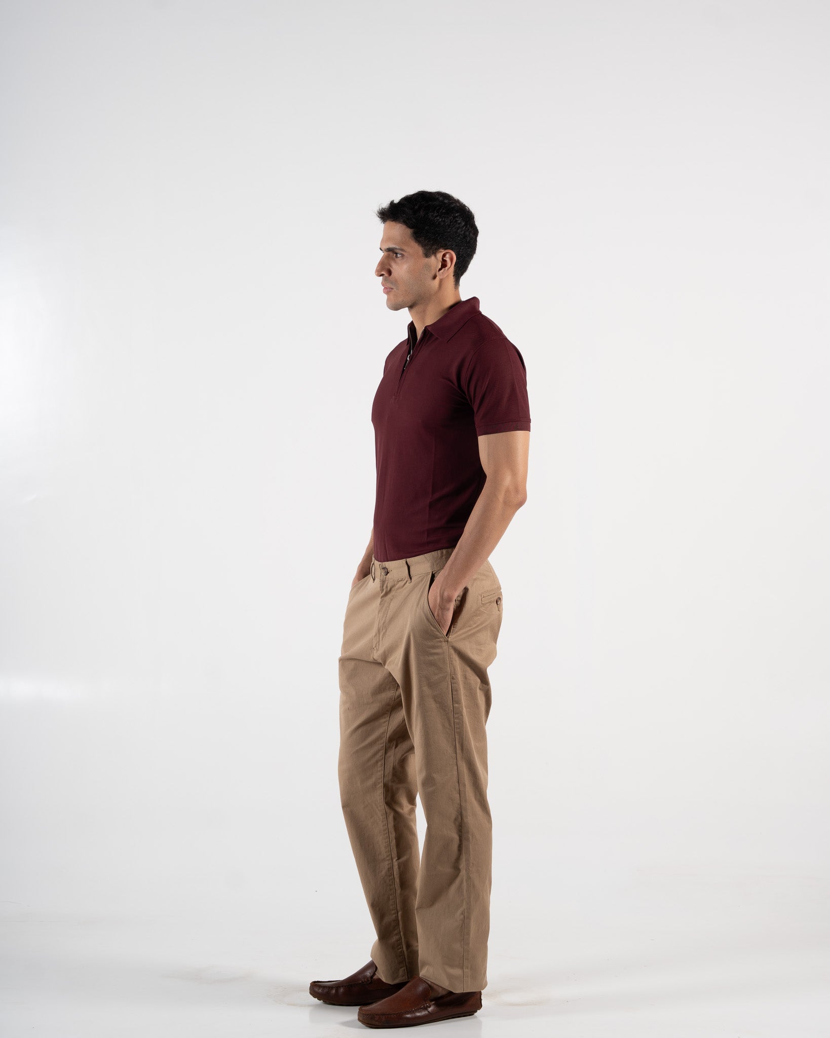 Zipper Regal Red Polo T-Shirt