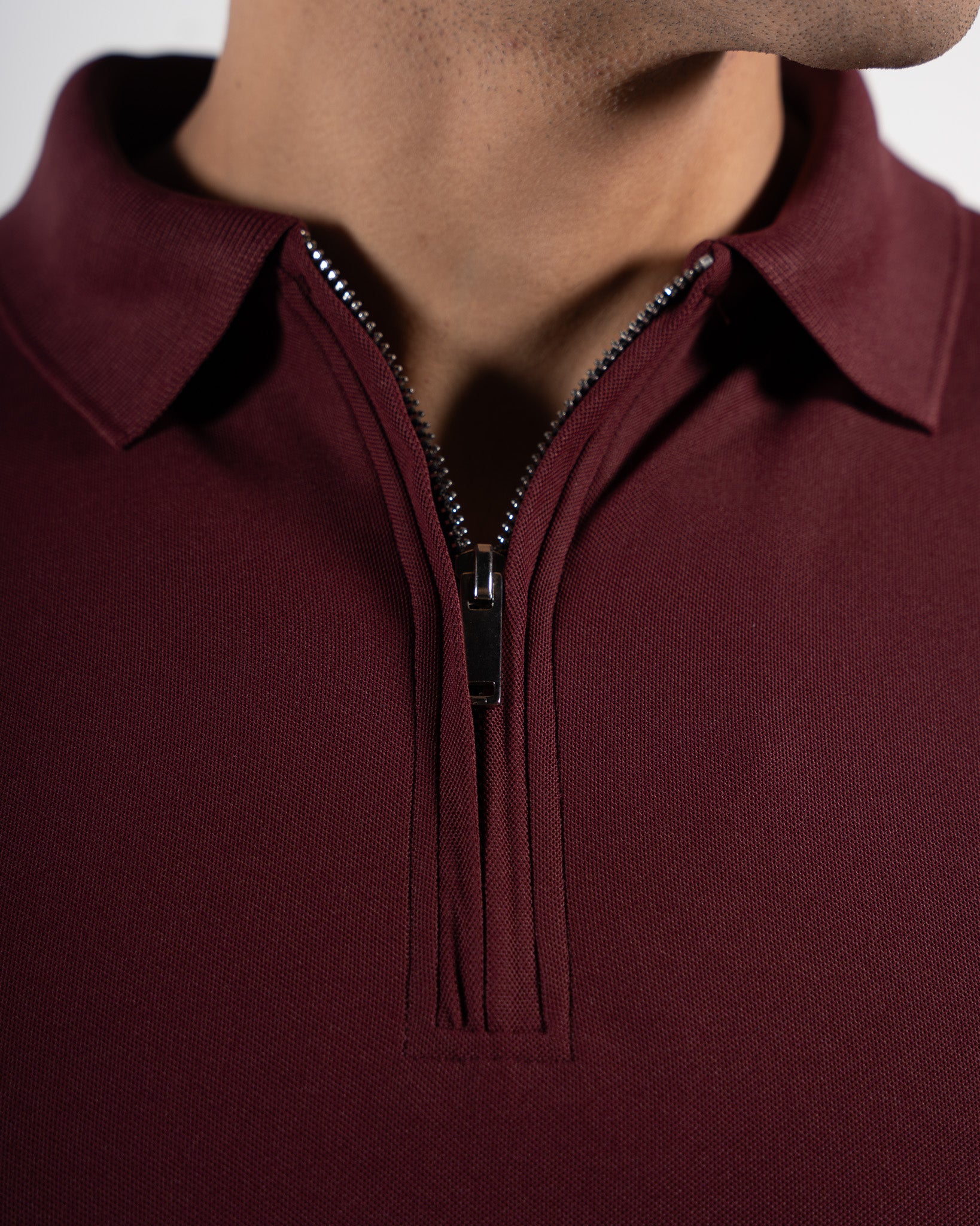 Zipper Regal Red Polo T-Shirt