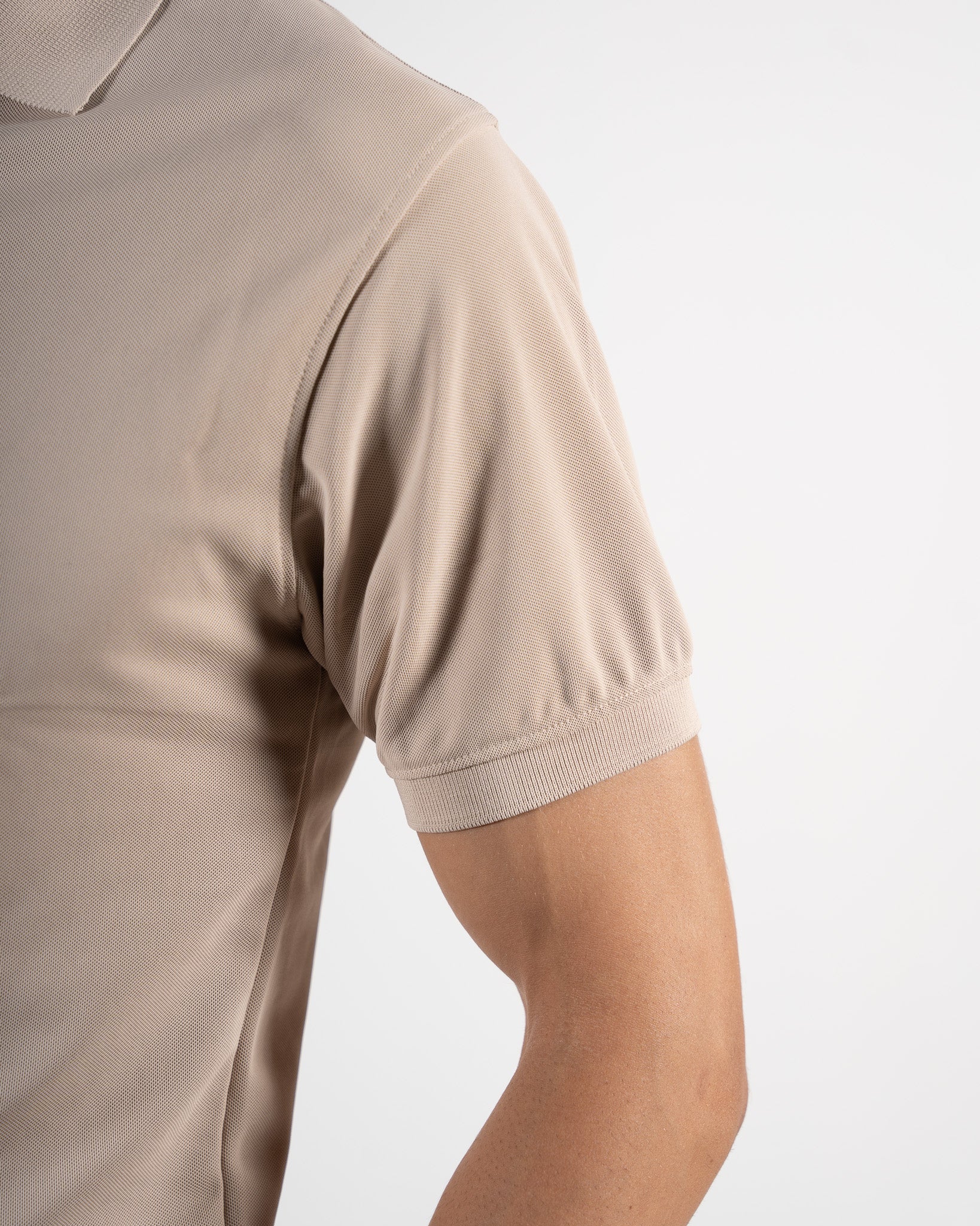 Zipper Champagne Beige Polo T-Shirt