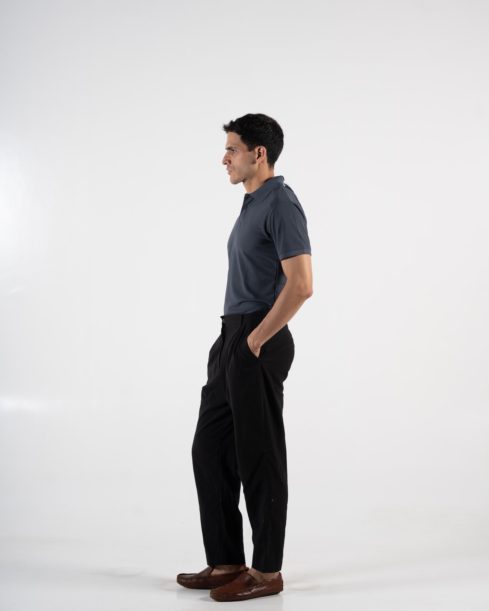 Classic Slate Grey Polo T-Shirt