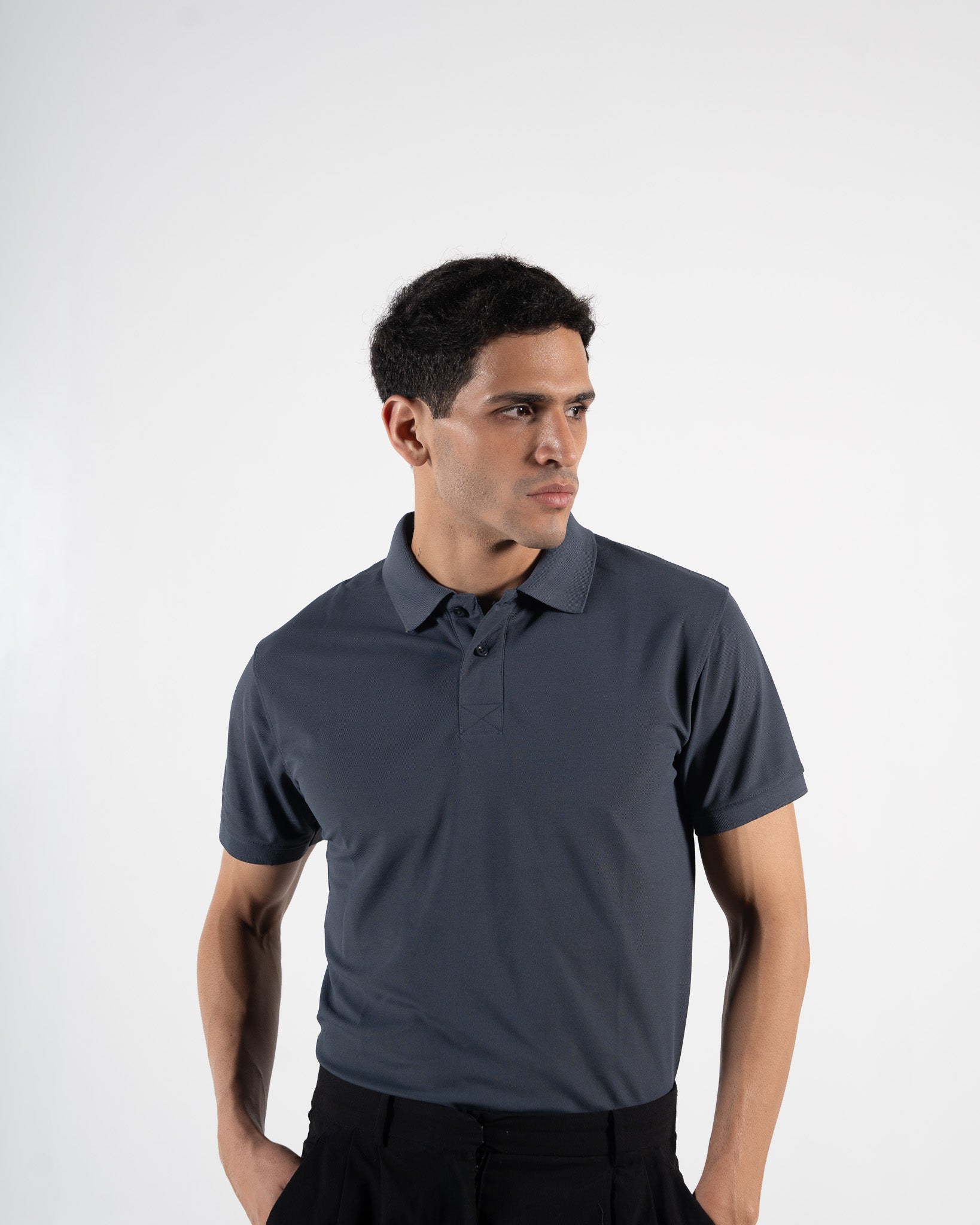 Classic Slate Grey Polo T-Shirt