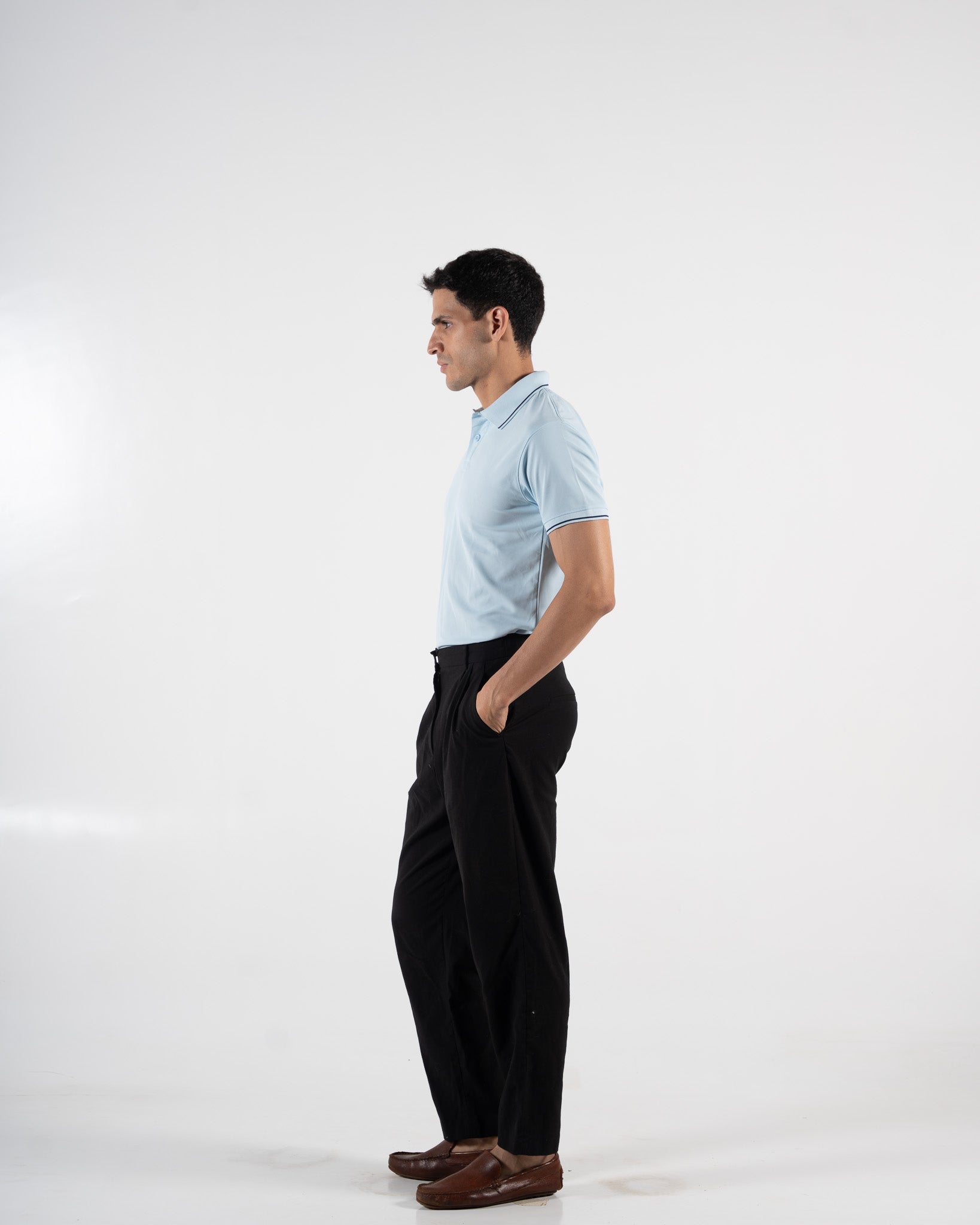 Contoured Arctic Blue Polo T-Shirt