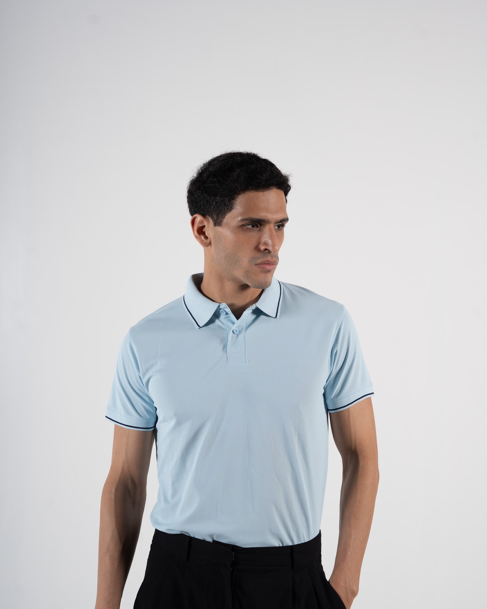 Contoured Arctic Blue Polo T-Shirt