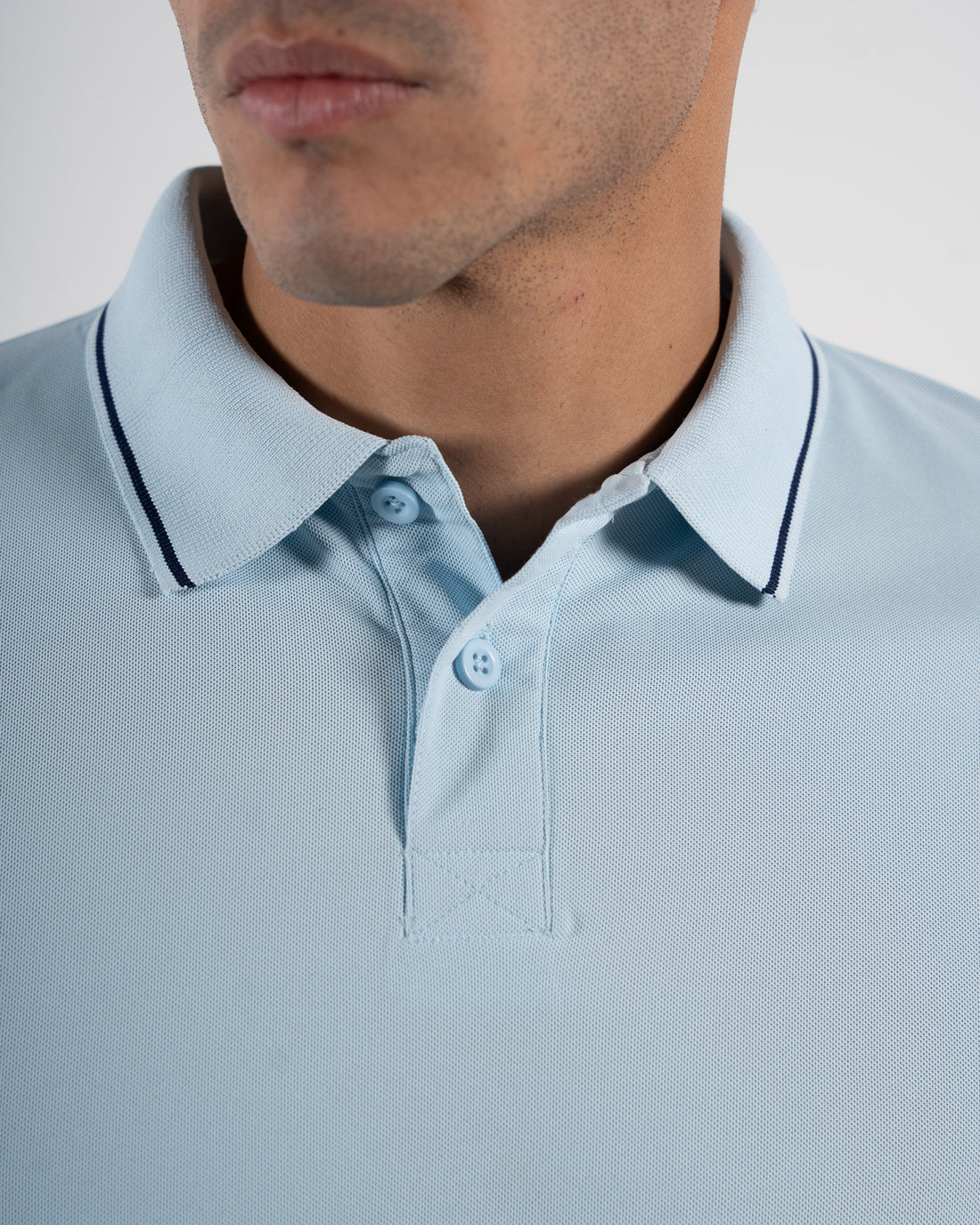 Contoured Arctic Blue Polo T-Shirt