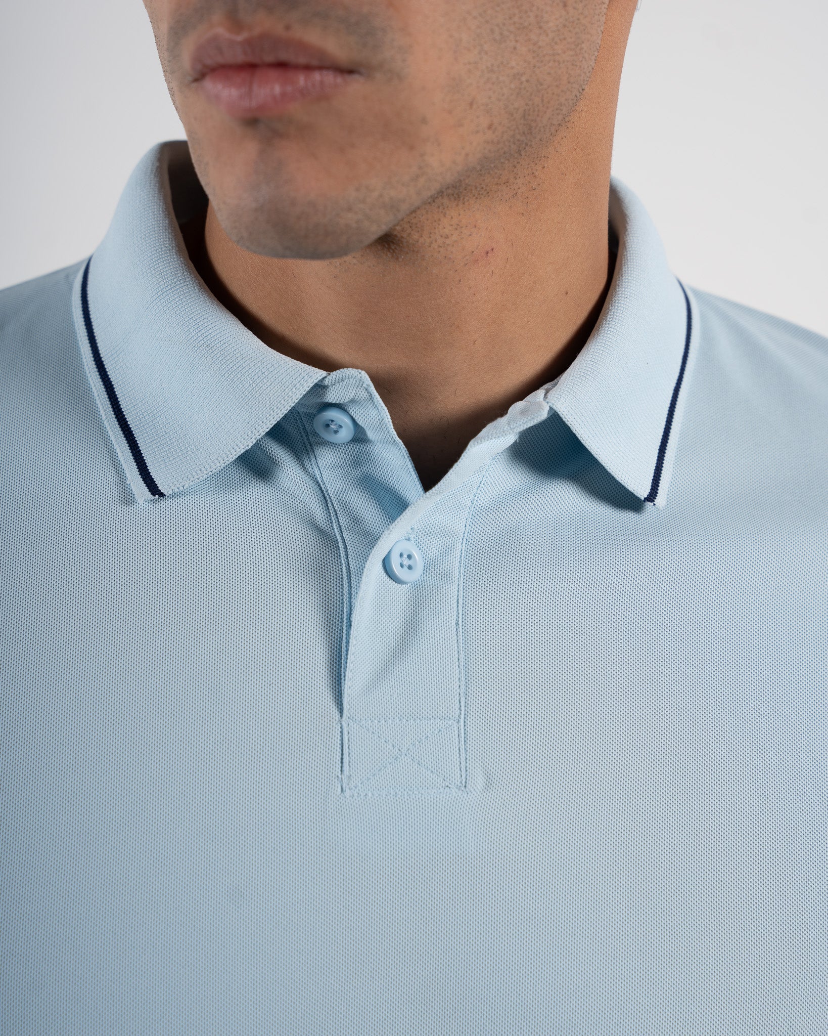 Contoured Arctic Blue Polo T-Shirt