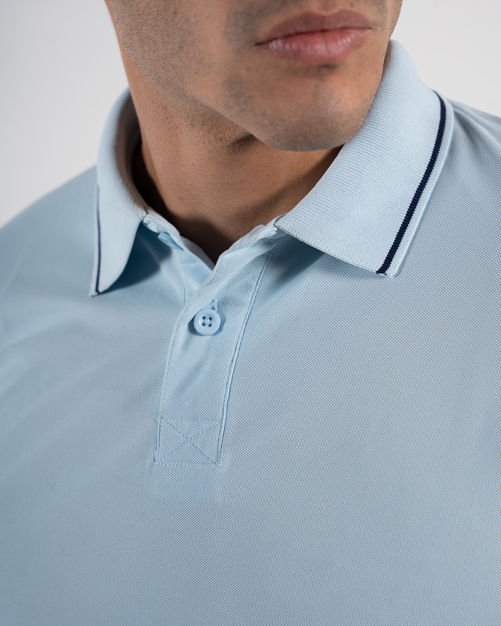 Contoured Arctic Blue Polo T-Shirt