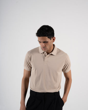 Classic Champagne Beige Polo T-Shirt