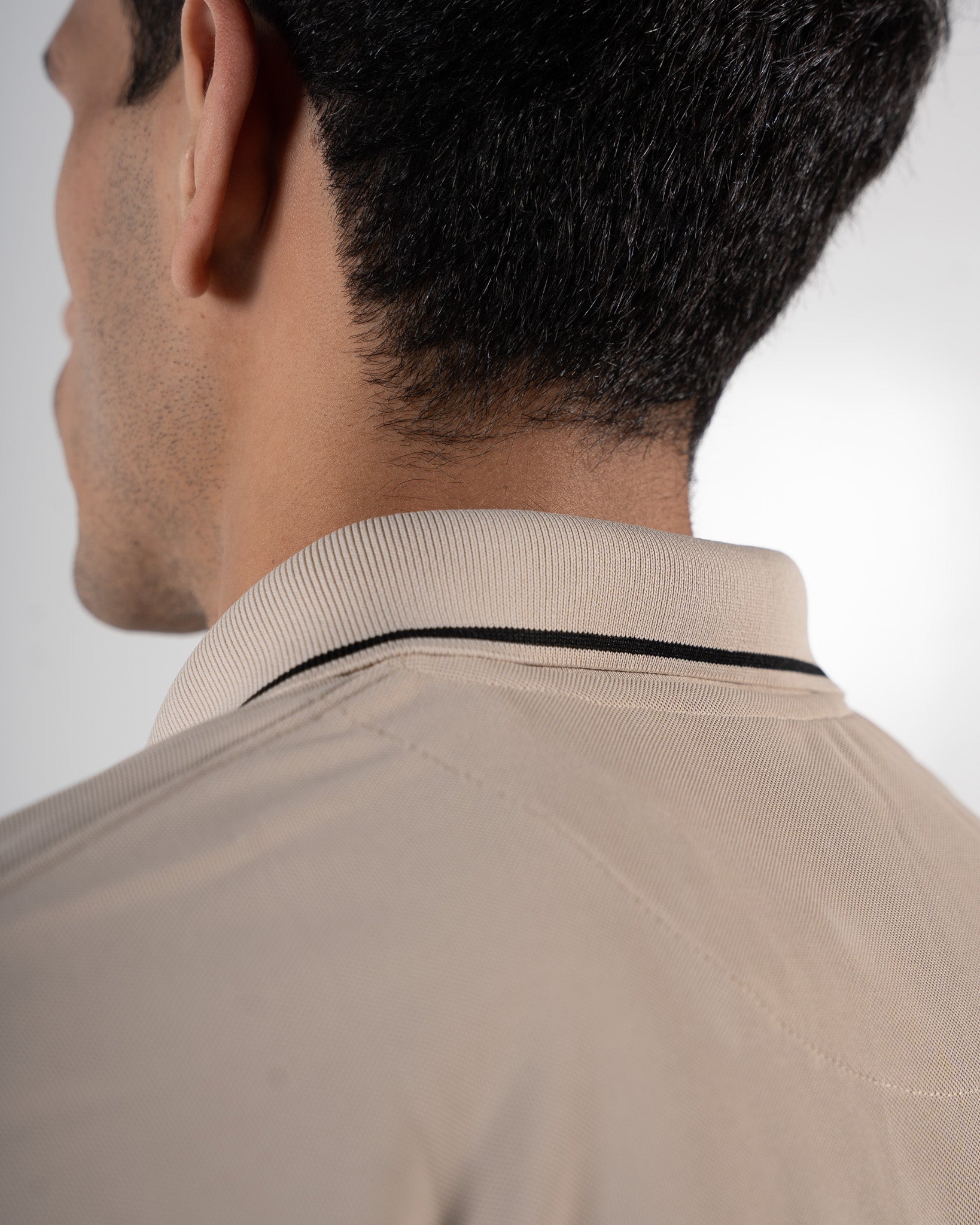 Contoured Champagne Beige Polo T-Shirt