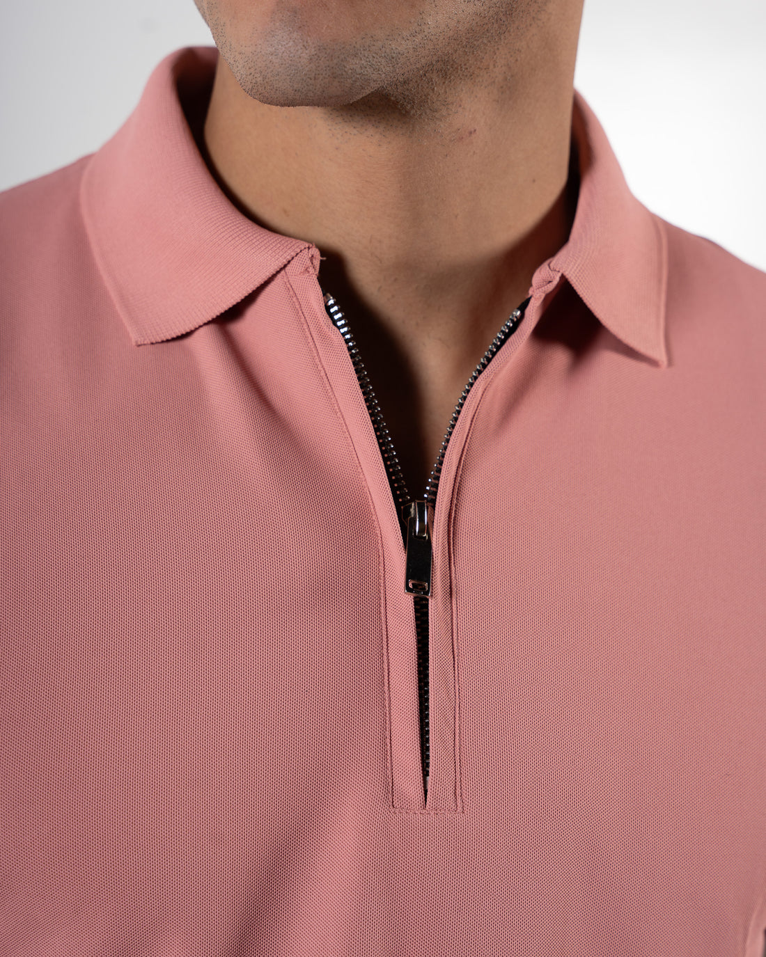 Zipper Sienna Terracotta Polo T-Shirt