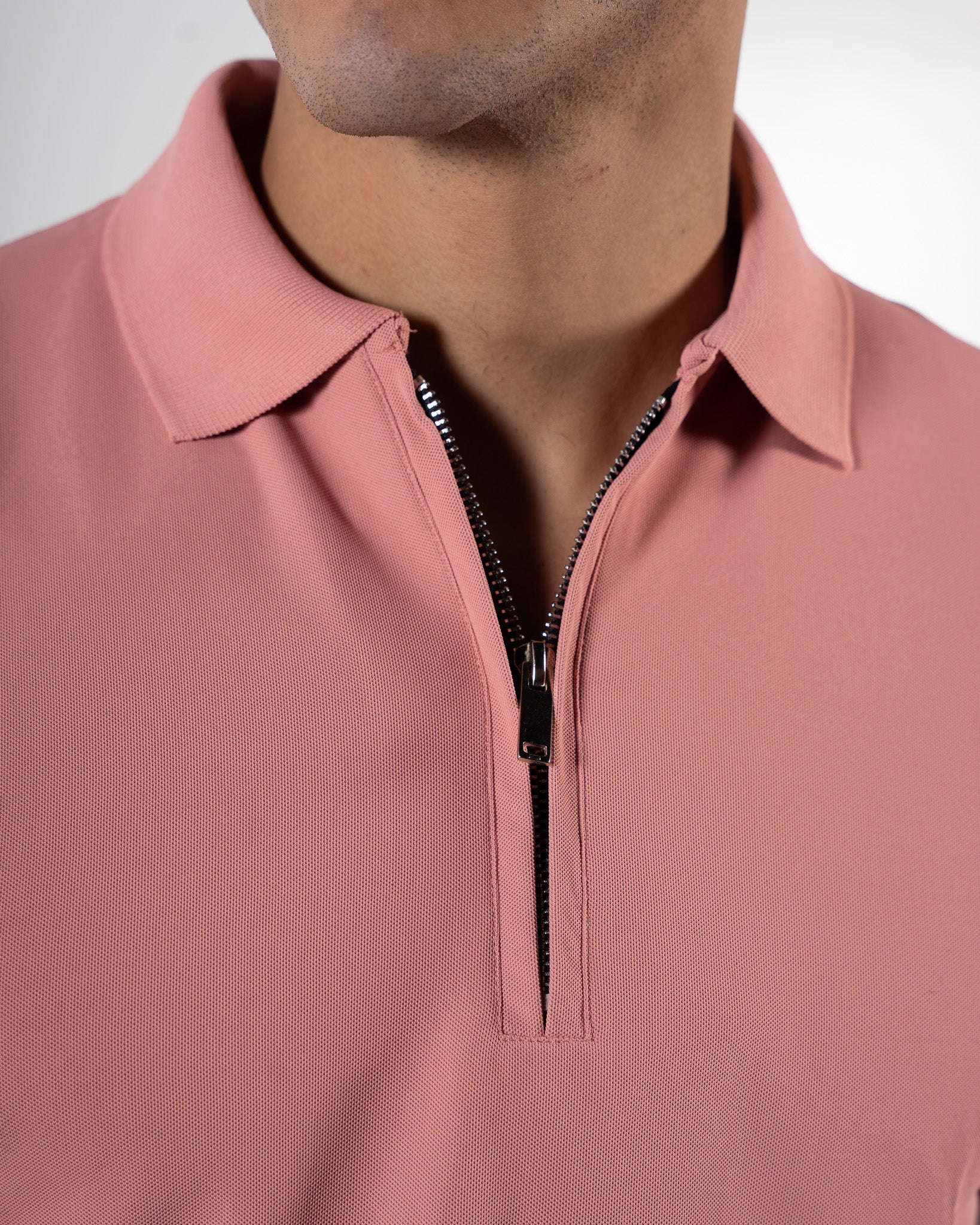 Zipper Sienna Terracotta Polo T-Shirt