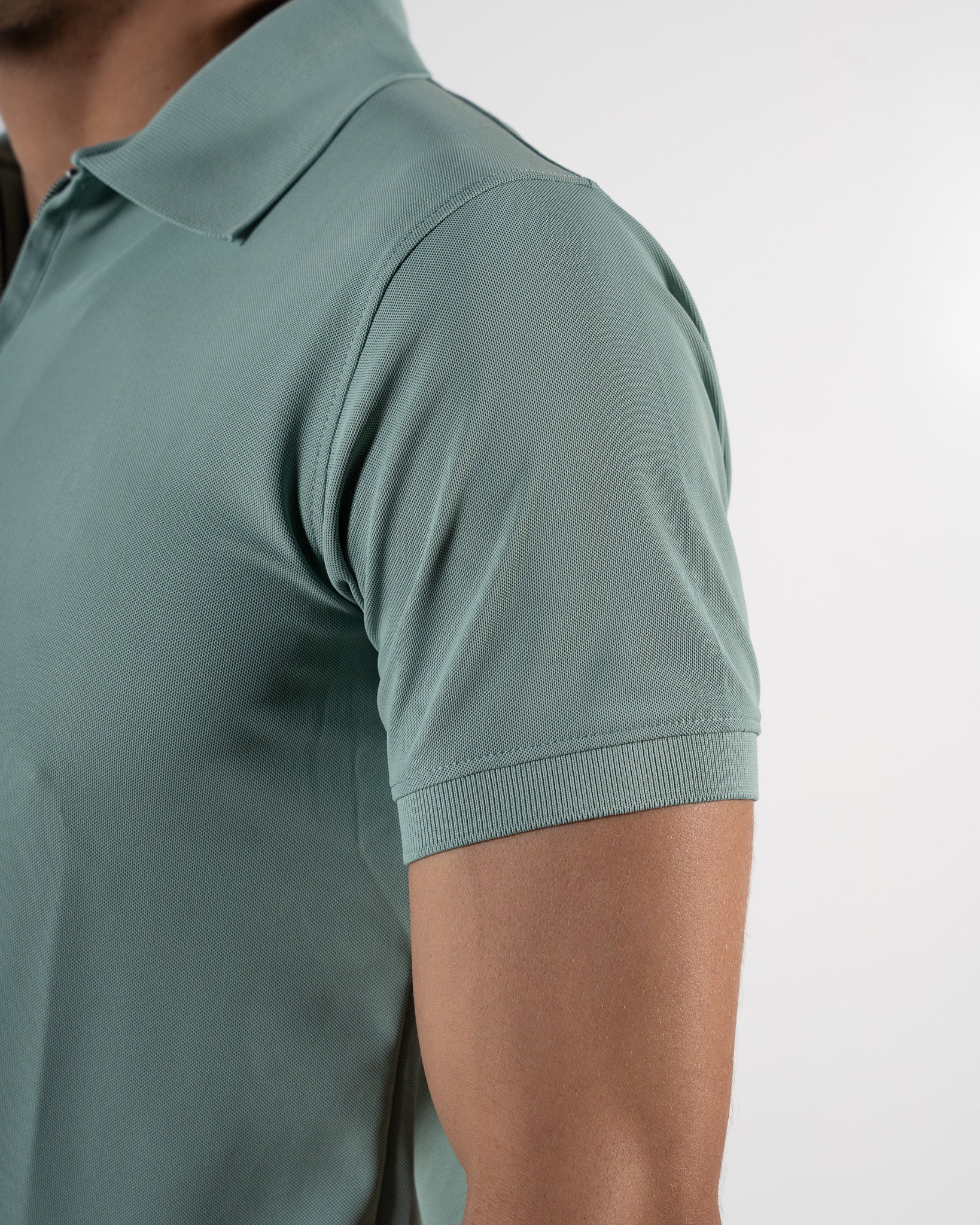 Zipper Glacier Green Polo T-Shirt
