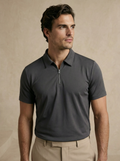 Zipper Slate Grey Polo T-Shirt