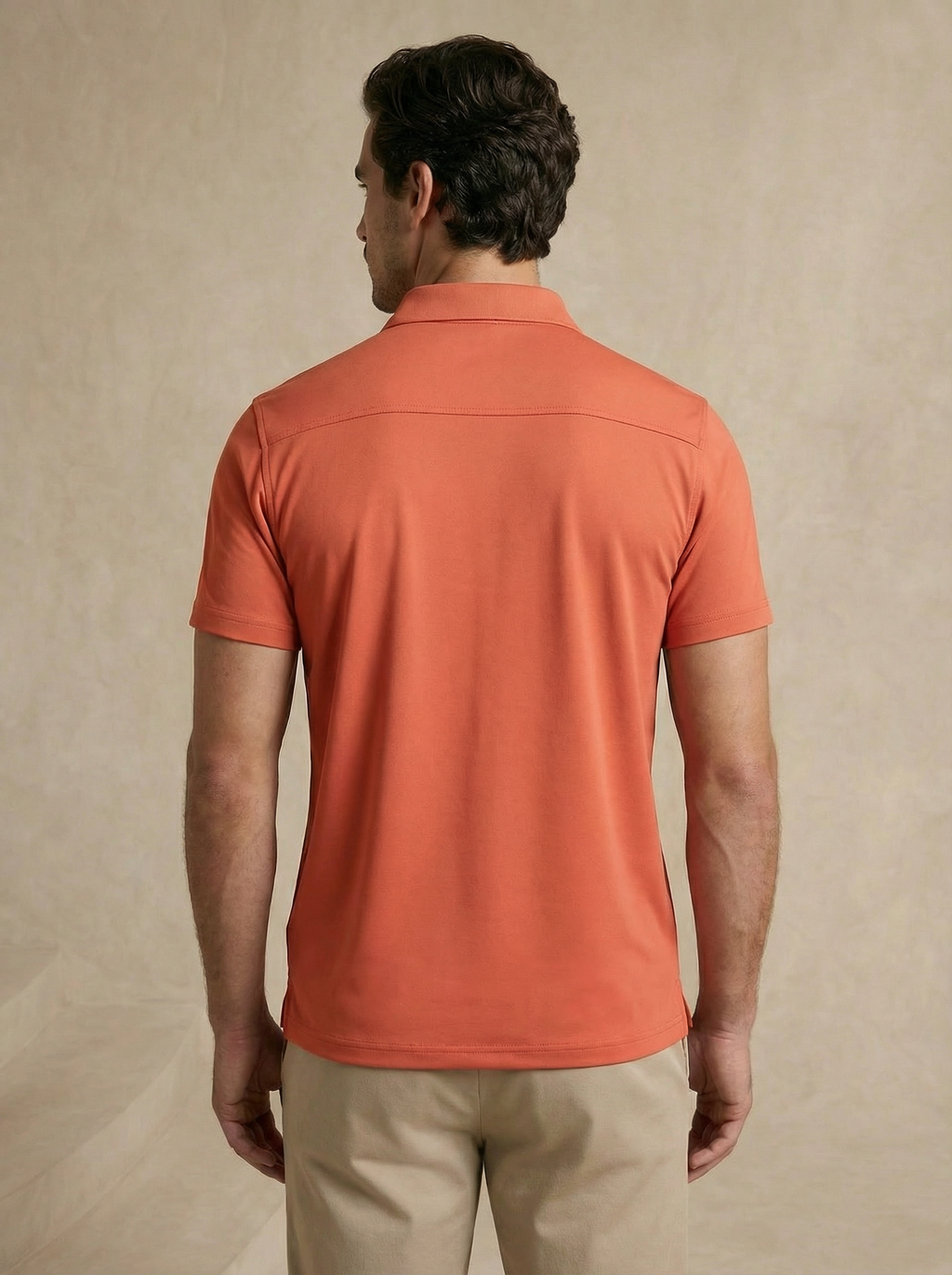 Zipper Sienna Terracotta Polo T-Shirt