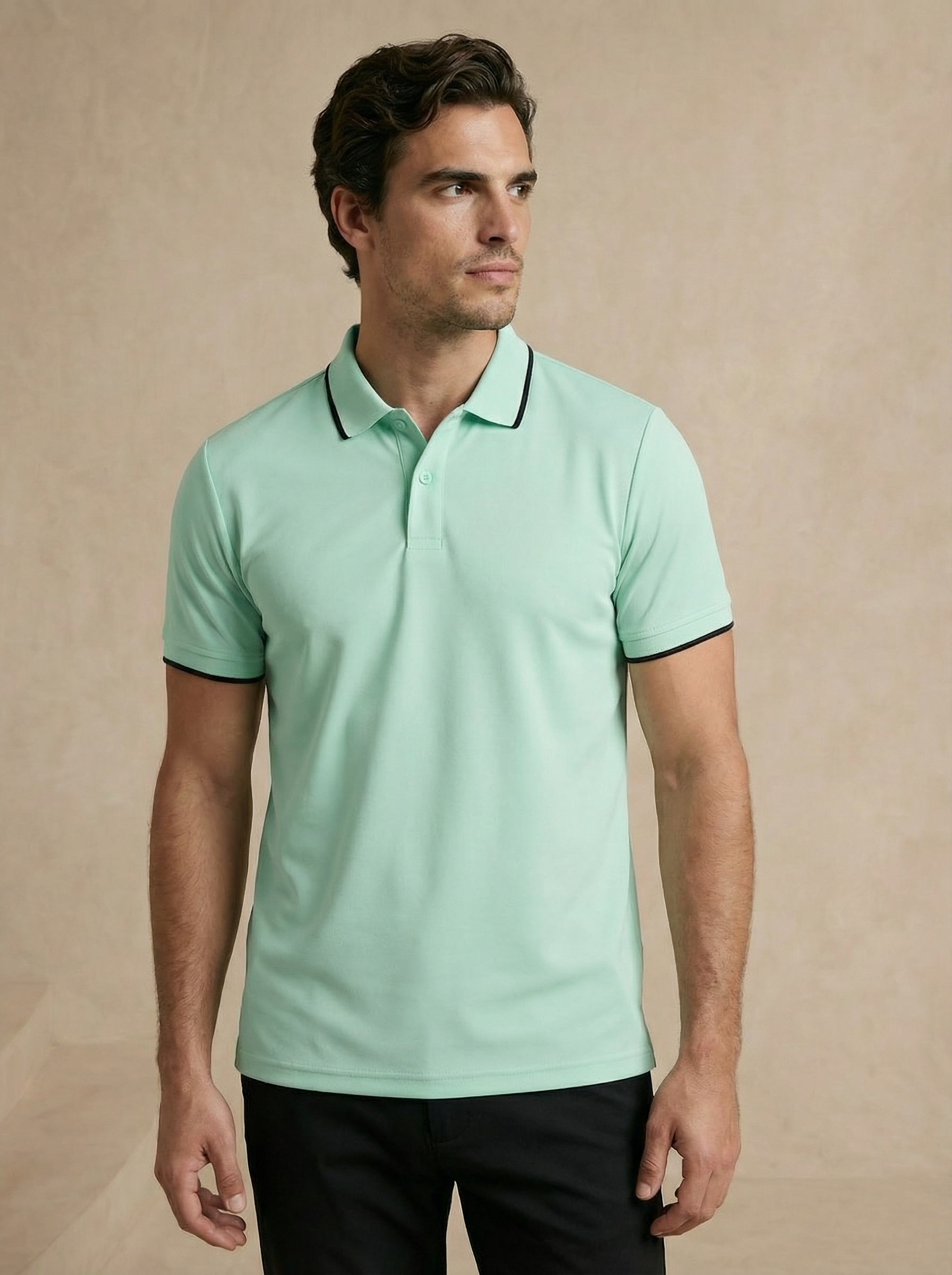 Contoured Glacier Green Polo T-Shirt