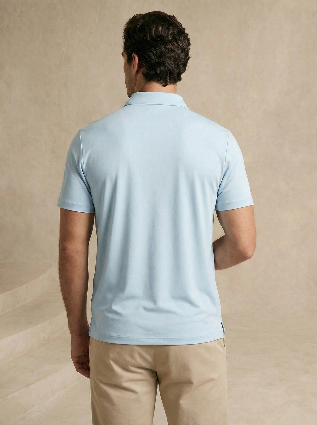 Zipper Arctic Blue Polo T-Shirt